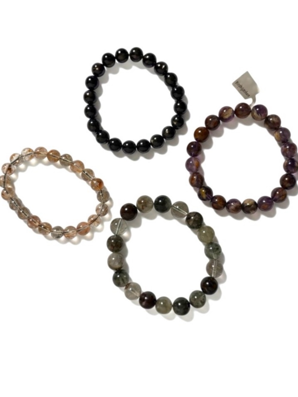 4pc Gemstone Beaded Bracelet Bundle Earth Tone Stackable